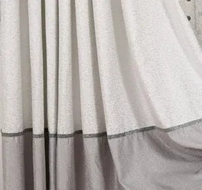 Simple blackout curtain panel shown hanging, with choice of hook, Korean hook or ring heading styles.