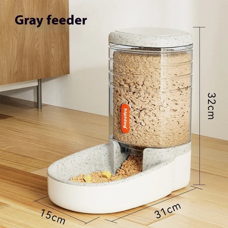 Second generation 3.8 litre automatic pet water fountain and feeder in grey, blue, green, or pink colour for dogs and cats.