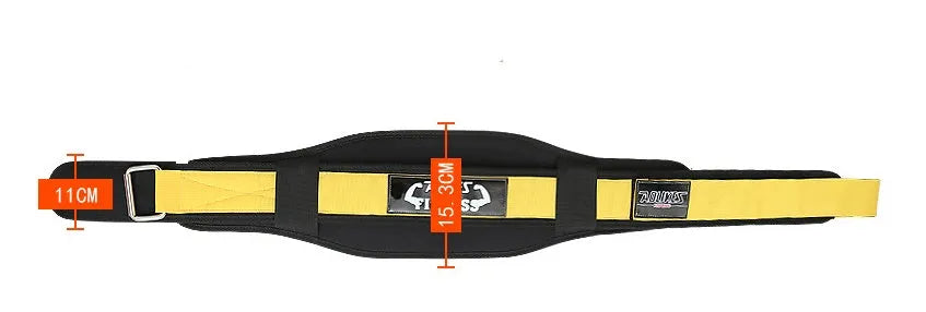 Nylon fitness weightlifting waistband for adults in black, red or yellow colours with L, M, XL size options