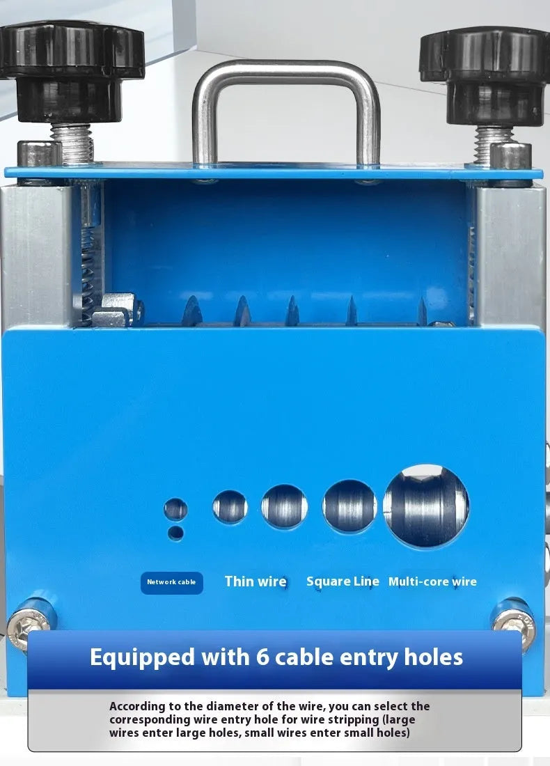 SD-017 manual wire stripping machine tool shown, compact for portable use.