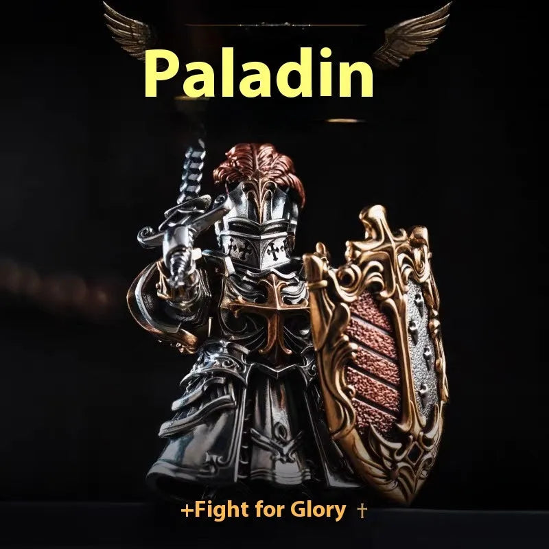 Paladin crusader copper electroplated home table decorative ornament with holy sword and shield