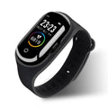 Smart bracelet earphone combo with touch screen display on silicone wristband in multiple colours