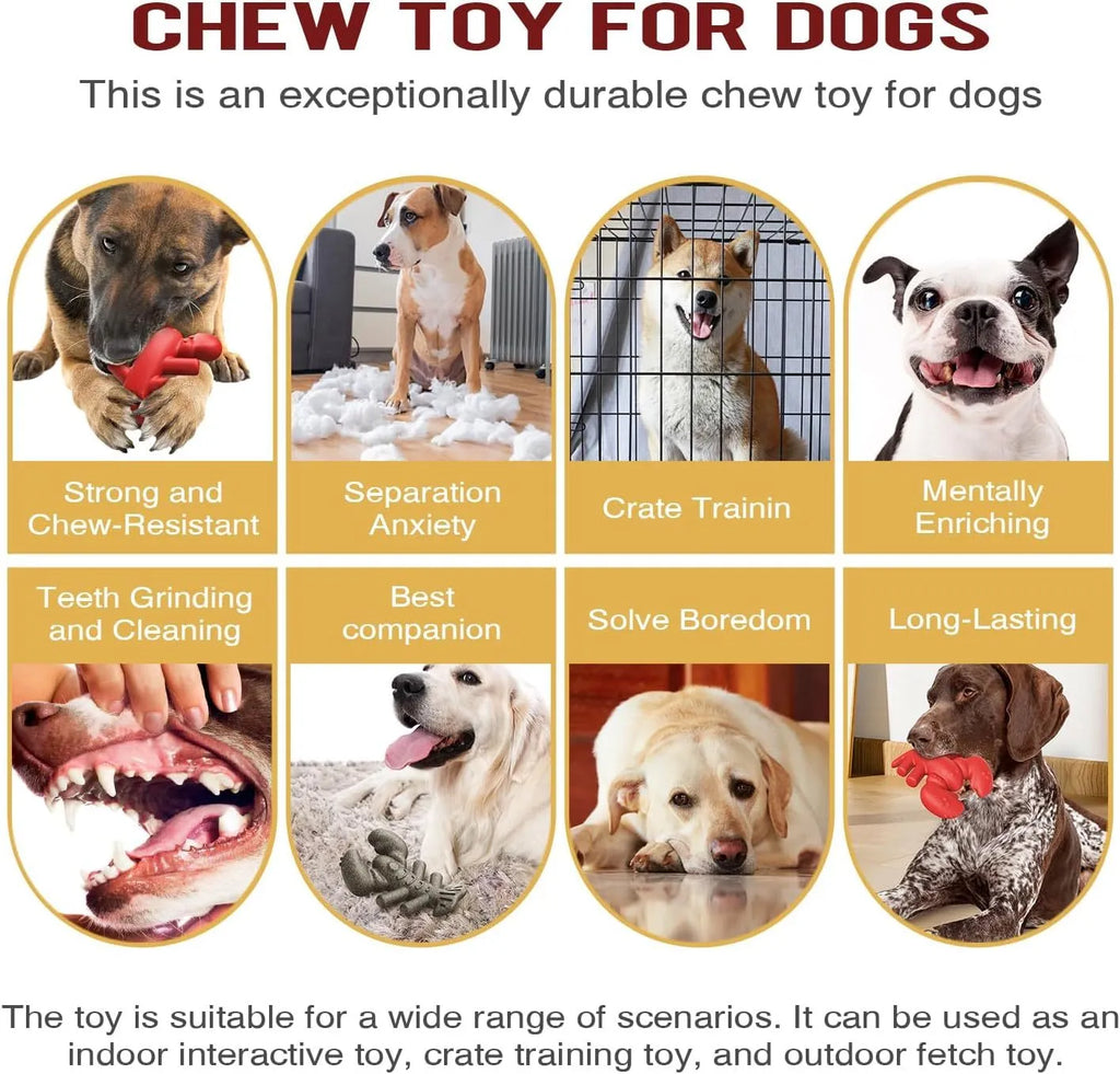 Red hard material dog chew toy for large breed dogs and aggressive chewers