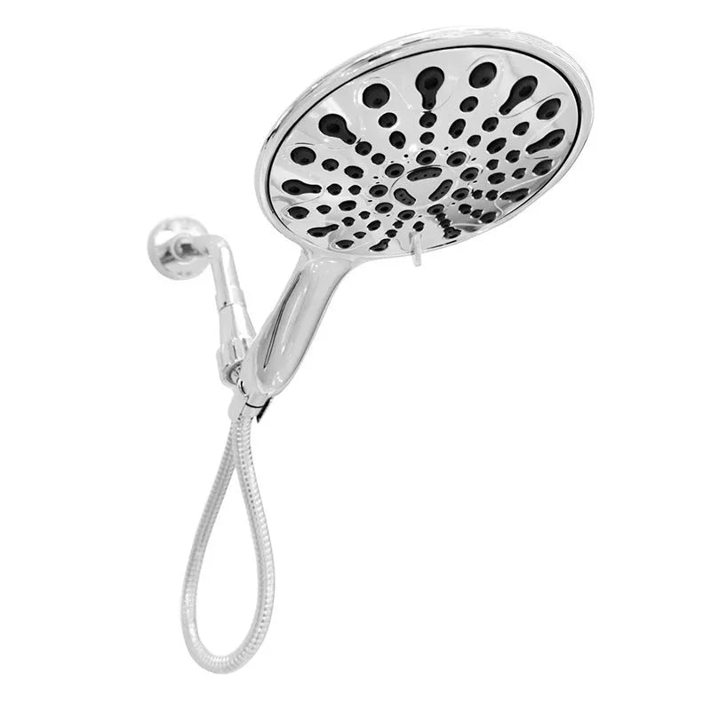 6-inch handheld shower head with electroplated finish showing six function selector