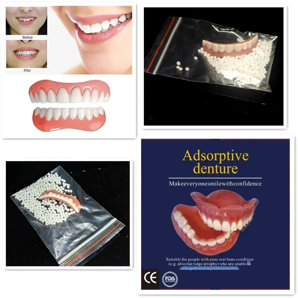 Silicone simulation smile dentures tooth socket dental training model with upper and lower teeth