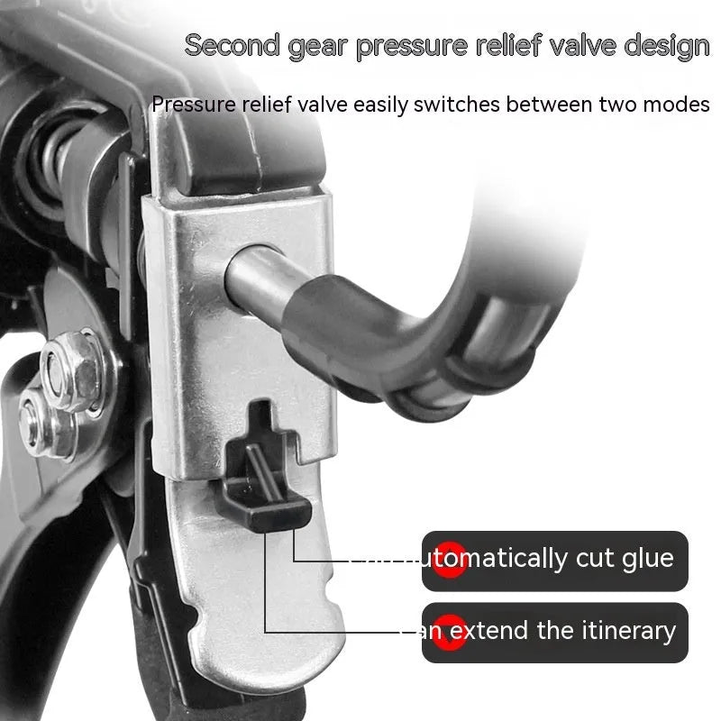 Aluminium alloy automatic adhesive breaking glass glue gun with 13-bearing structure for sealant application