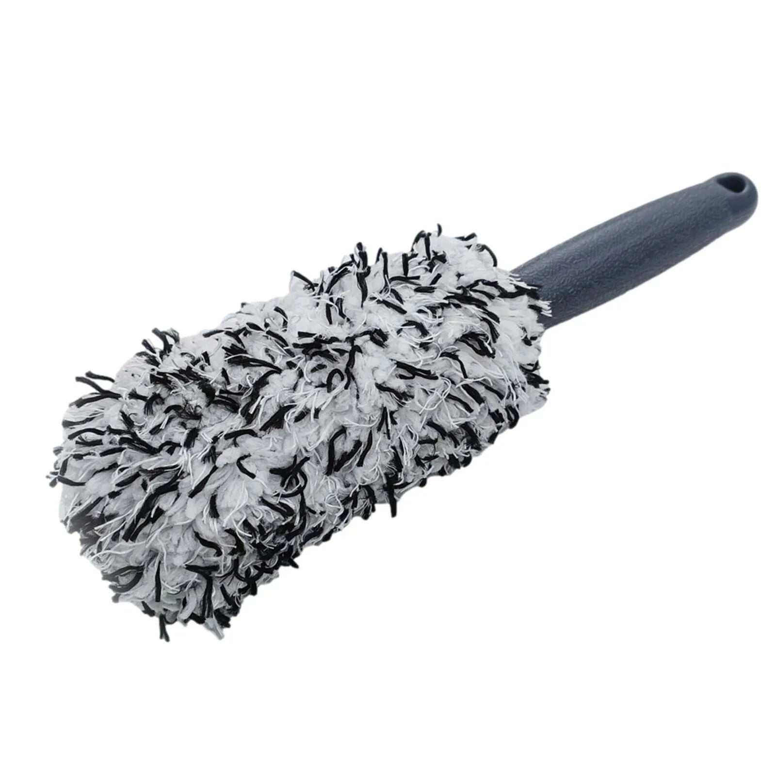Long handled car wash brush with ultra-fine fibre bristles in blue, black or red colour options