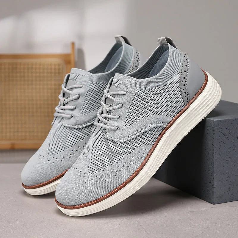 Men's outdoor casual shoes with mesh upper and rubber sole in multiple colour options