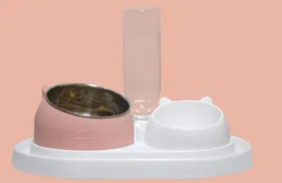 Cat Pet Food Bowl with 304 Stainless Steel Raised Design for Improved Posture Cervical Protection 200ml 400ml 800ml Options Available Black Blue Green Pink White Food Grade PC Material