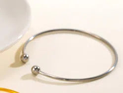 Titanium steel double-headed garlic bead bracelet in polished finish for women