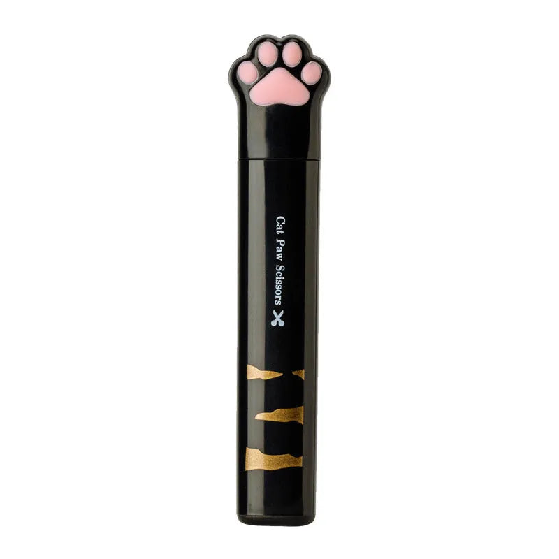 Cat paw mini folding scissors in four colours with stainless steel blades and decorative handles