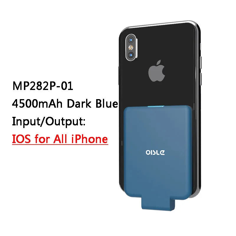 MP282P back clip battery in multiple colours showing 4500mAh capacity and thin 9mm profile