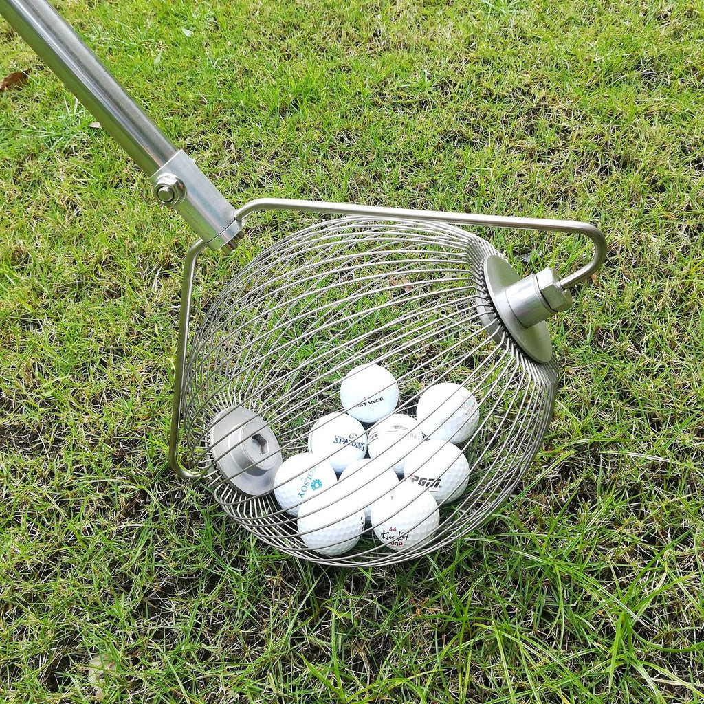 Metallic coloured 304 stainless steel golf ball picker for retrieving balls from the cup