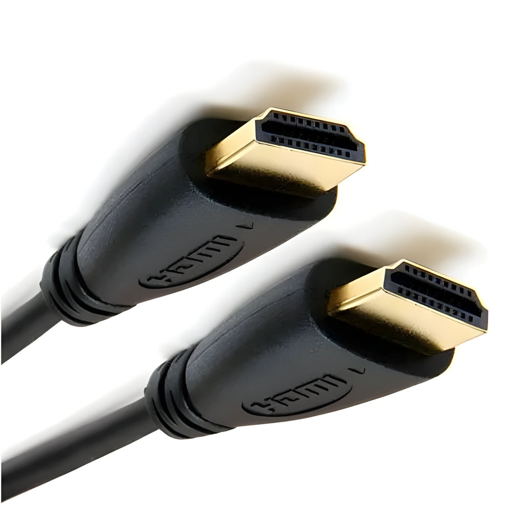 Gold-plated male to male HDMI cable in various lengths from 0.3 to 5 metres for HDTV and gaming.