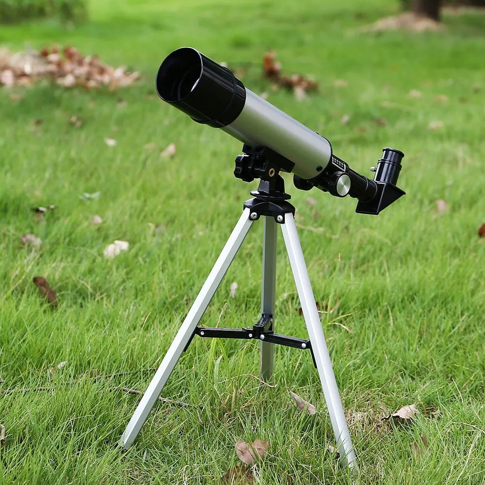 Outdoor monocular space telescope with 50mm aperture, 360mm focal length, and tripod for stargazing