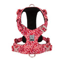 Floral pattern dog harness with chest strap design in pure cotton fabric