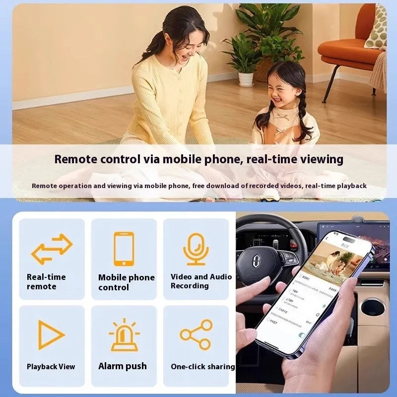 Indoor wireless battery surveillance camera with compact ball design on included bracket.