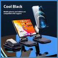 Folding portable desktop stand for mobile phones and tablets with weighted aluminium alloy base