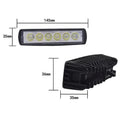 Black die-cast aluminium car auxiliary LED spotlight with a PC cover, shown for bracket mounting.