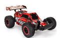 Blue 1:18 scale remote control drift car with 2.4GHz transmitter on a hard surface