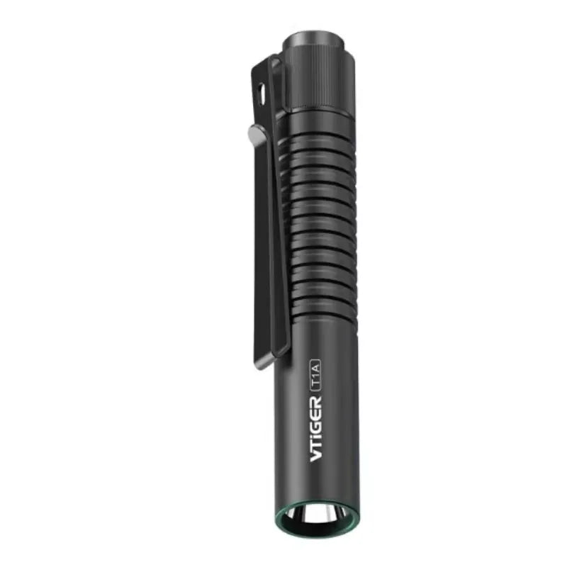 Mini rechargeable LED flashlight aluminium alloy body adjustable focus black green colour
