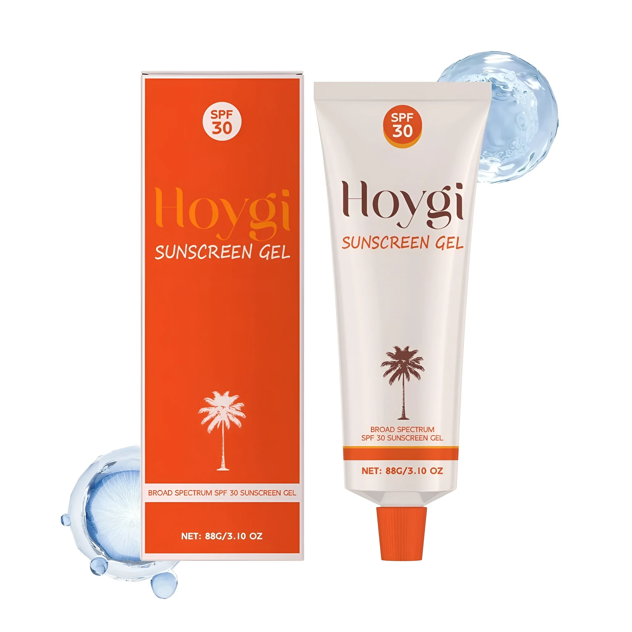 88g sunscreen moisturising gel tube with titanium dioxide and coconut oil ingredients