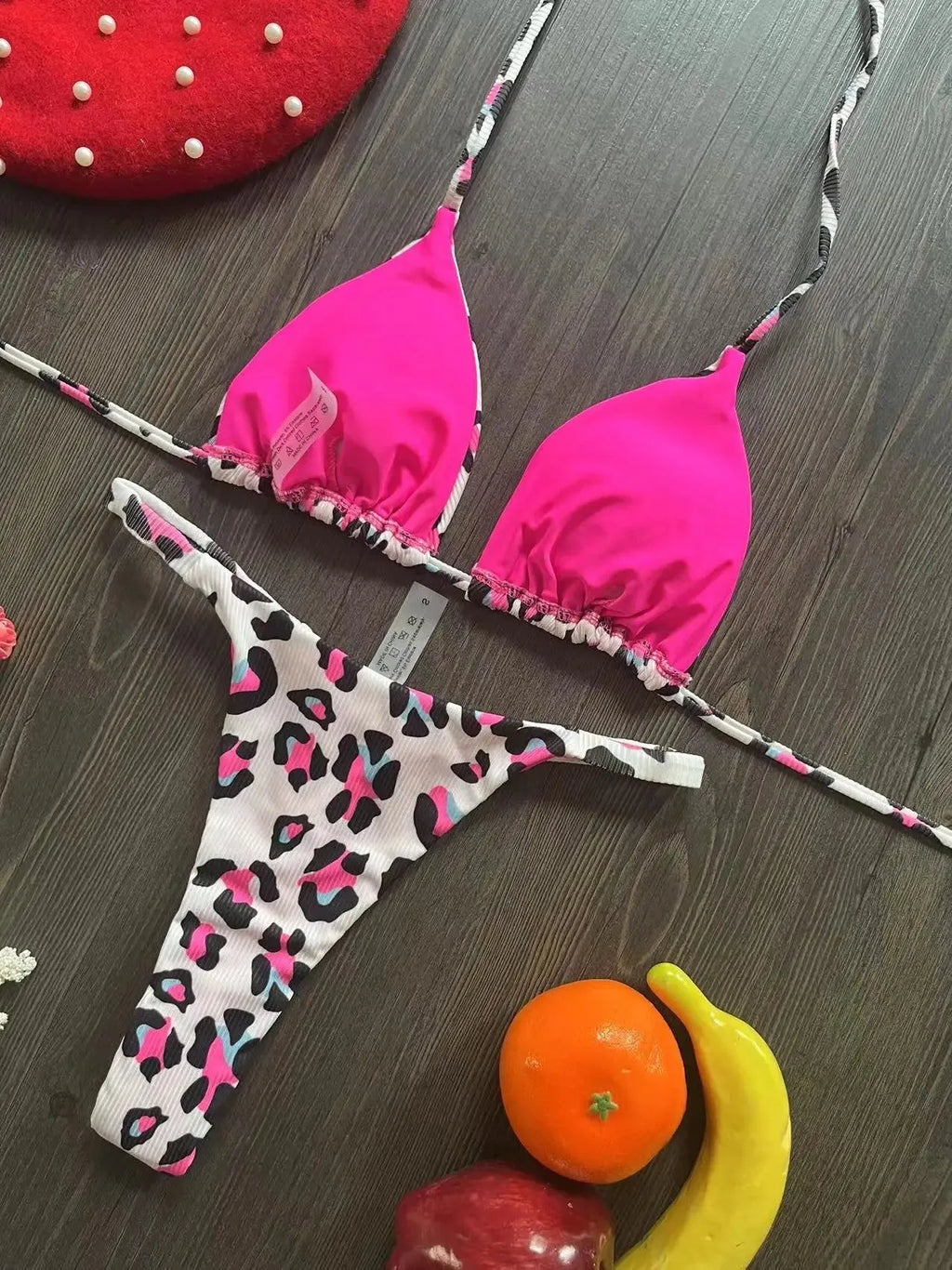 Women's printed bikini swimsuit with quick-drying fabric in European style