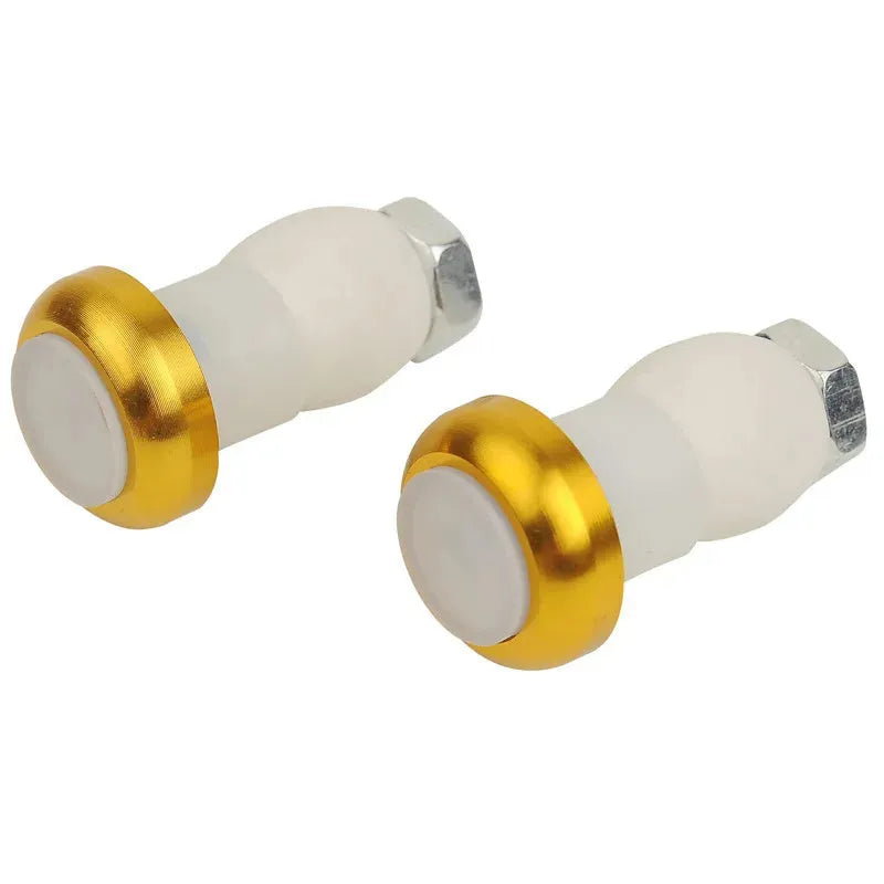 Aluminium alloy bicycle handle blocking light in anodised finish mounted on handlebar end