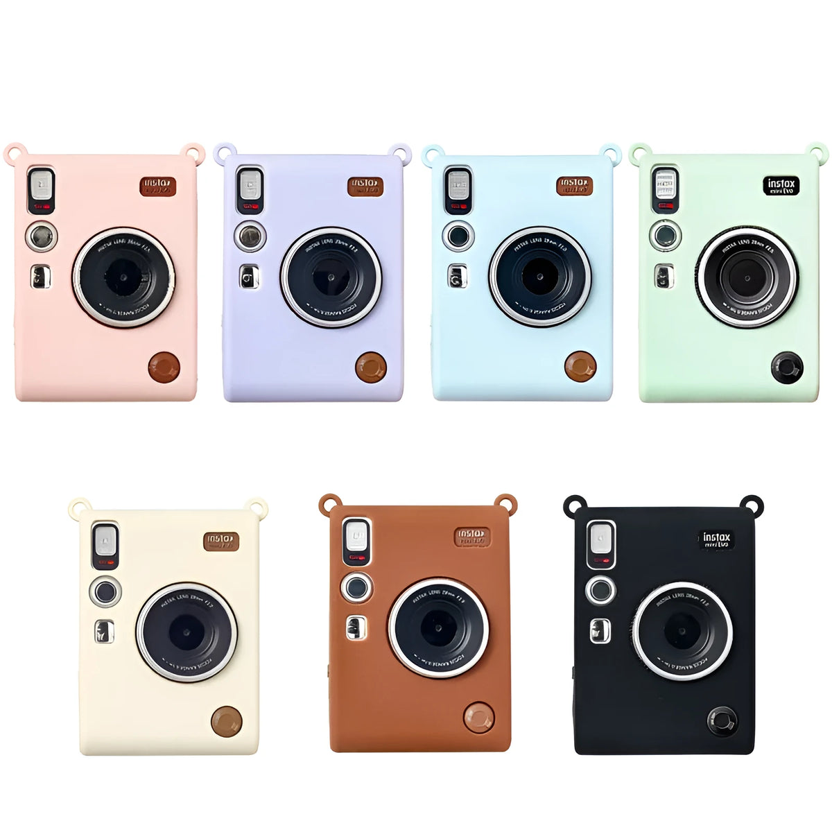Wear-resistant silica gel pure colour protective cover for Polaroid mini EVO camera in beige