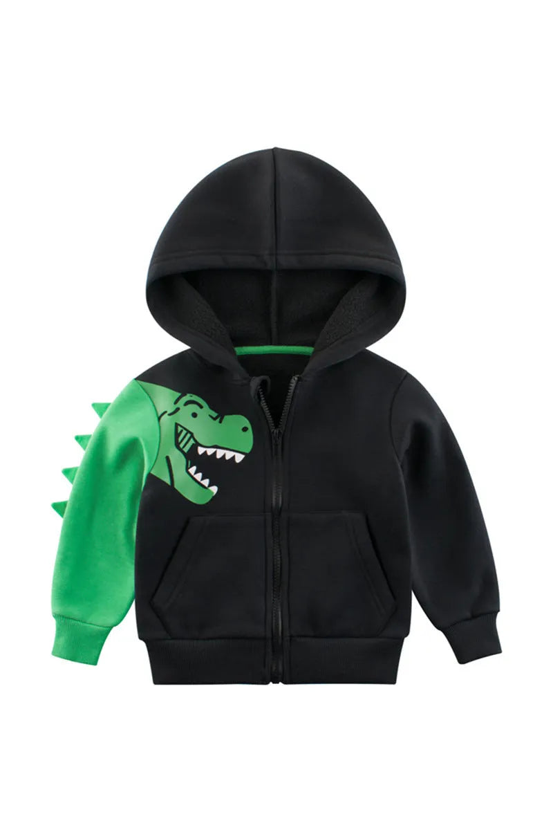 Creative Cartoon Printed Children's Sweater Black Cotton Blend Korean Style 90-140cm