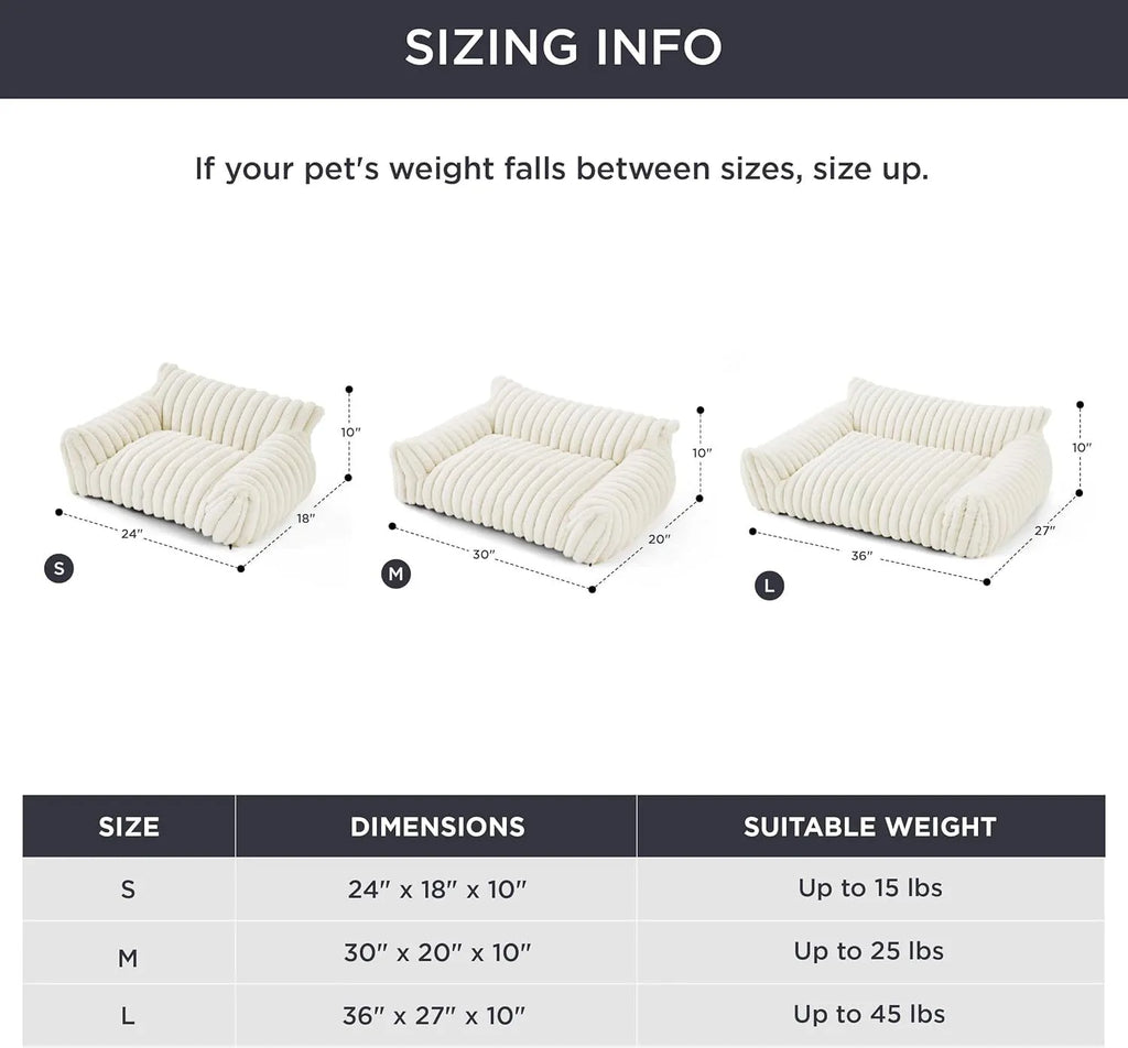 Bedsure corduroy fleece cat couch pet sofa with removable cover in beige colour