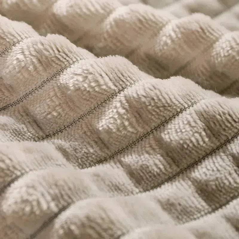 Coffee coloured fleece dog bed with detachable blanket for large dogs