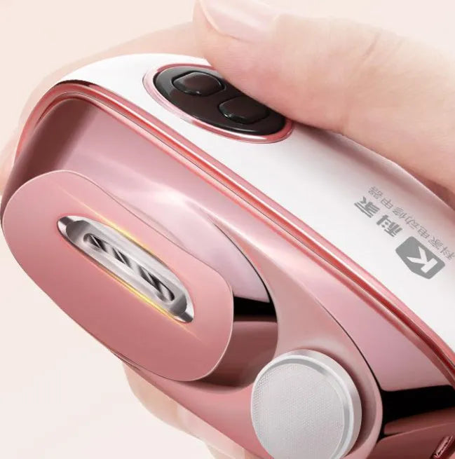 Blue automatic electric nail clippers and polish file with USB Type-C charging cable