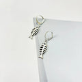 Women's fishbone design alloy earrings and necklace set with O-shaped chain in retro style
