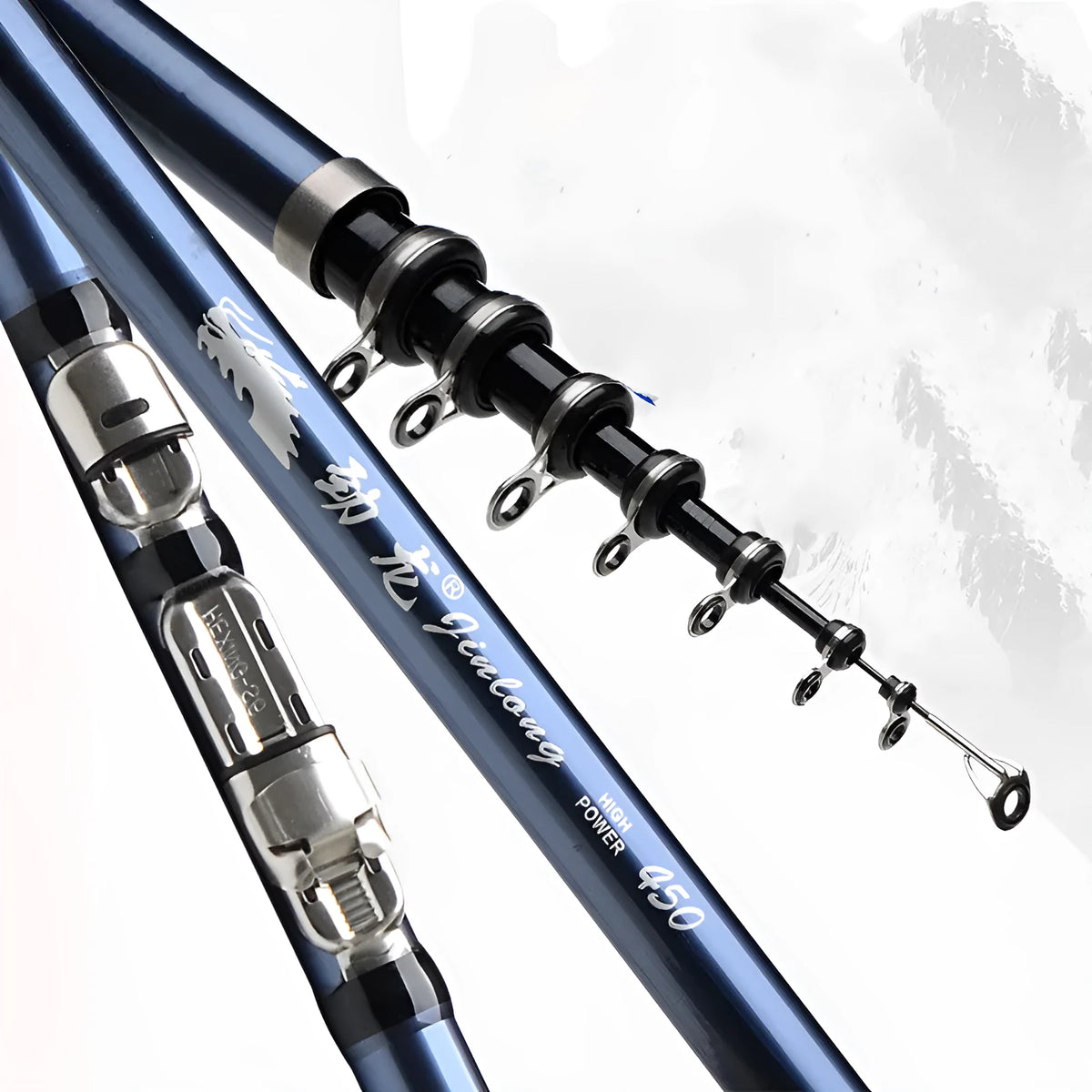 Blue carbon rock fishing rod 2.7m to 5.4m single pole for ocean rock fishing