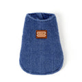 Small dog wearing cotton Korean cashmere vest in blue colour for autumn and winter weather