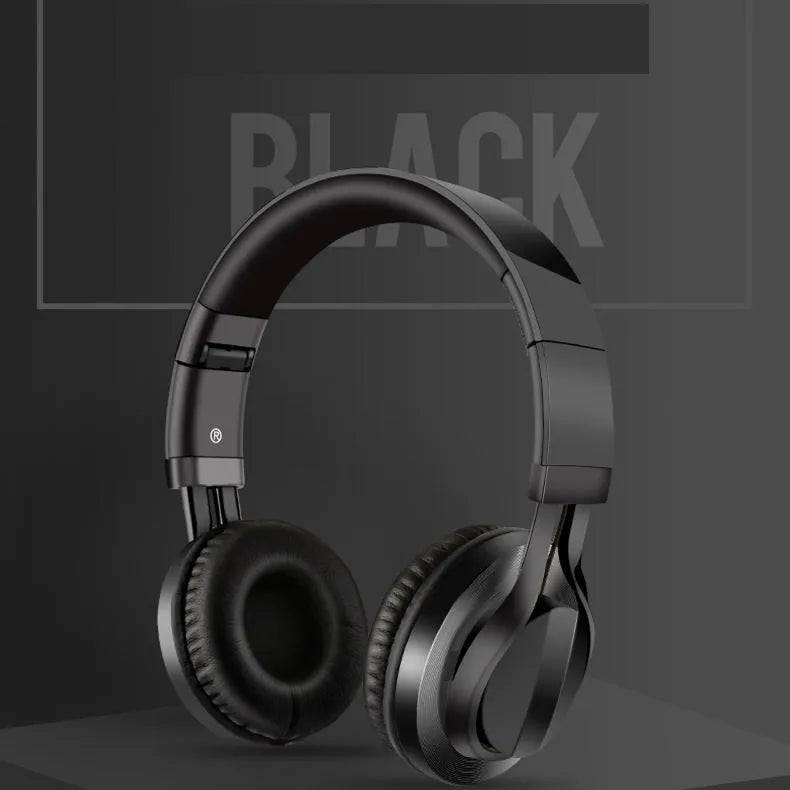 Wired over-ear headphones with microphone in black, black gold, or black red colours