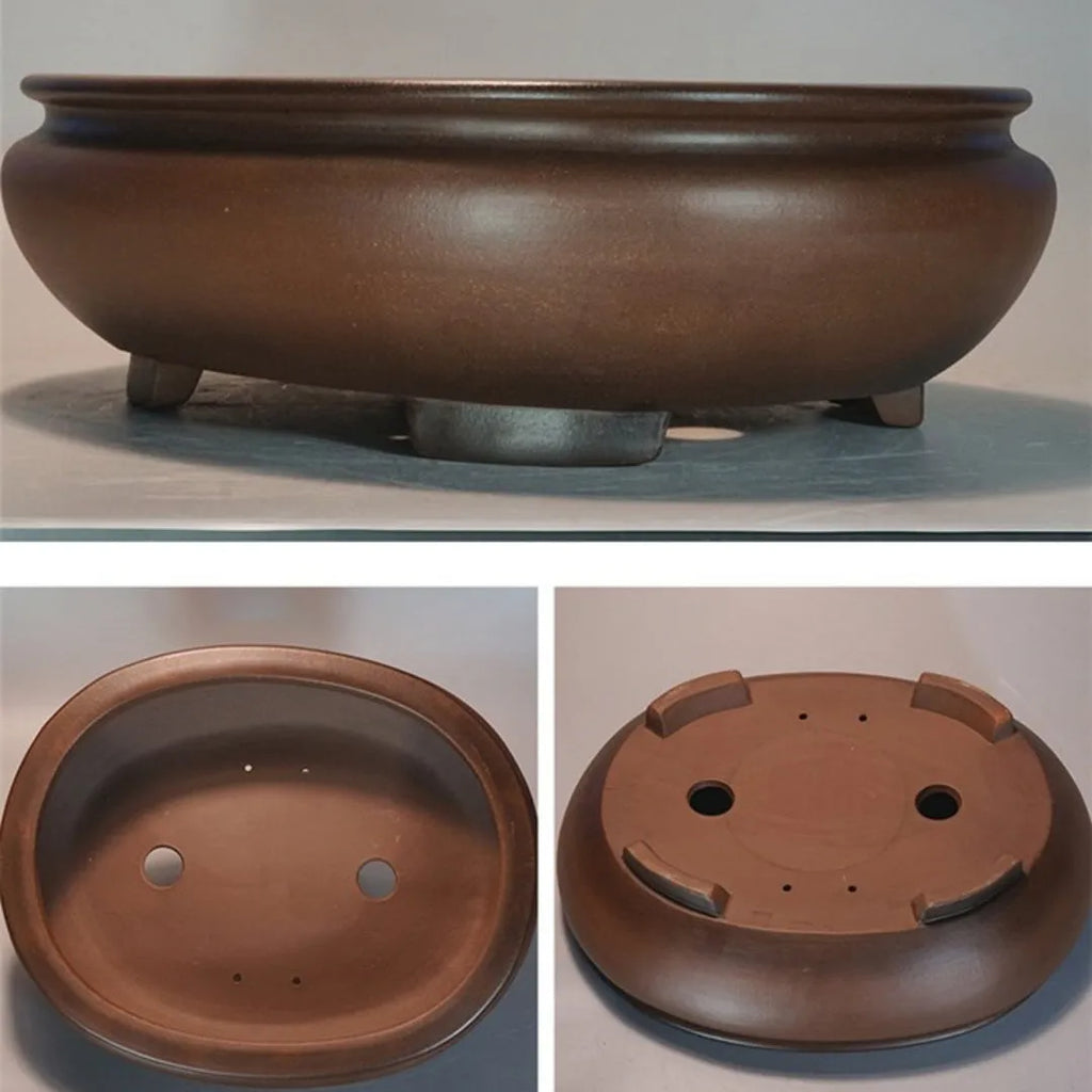Purple clay handmade classical style desktop flowerpot measuring 58cm by 47cm