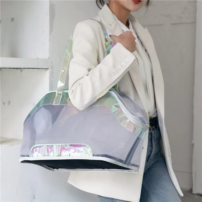 MOORPET synthetic leather cat carry bag with shoulder strap in solid colour