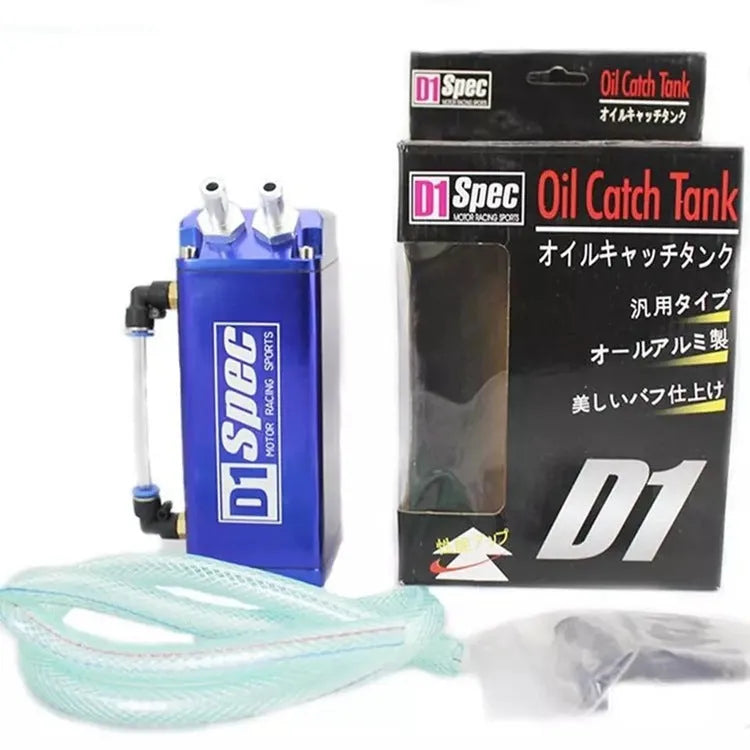 D1 double hole car engine oil catch tank in red, blue, black, or silver colour