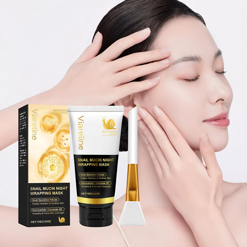 Turmeric sleeping mask set with 120g jar and application brush for overnight skincare treatment
