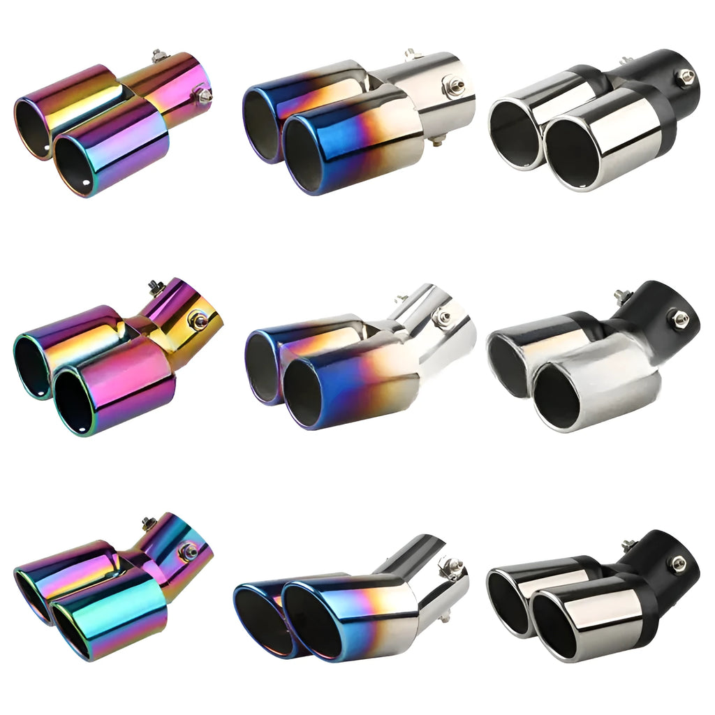 Stainless steel automobile exhaust pipe with universal fitment in multiple format and finish options