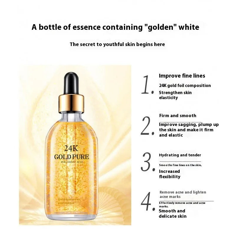24K nicotinamide hyaluronic acid ginseng facial essence bottle for neutral and combination skin