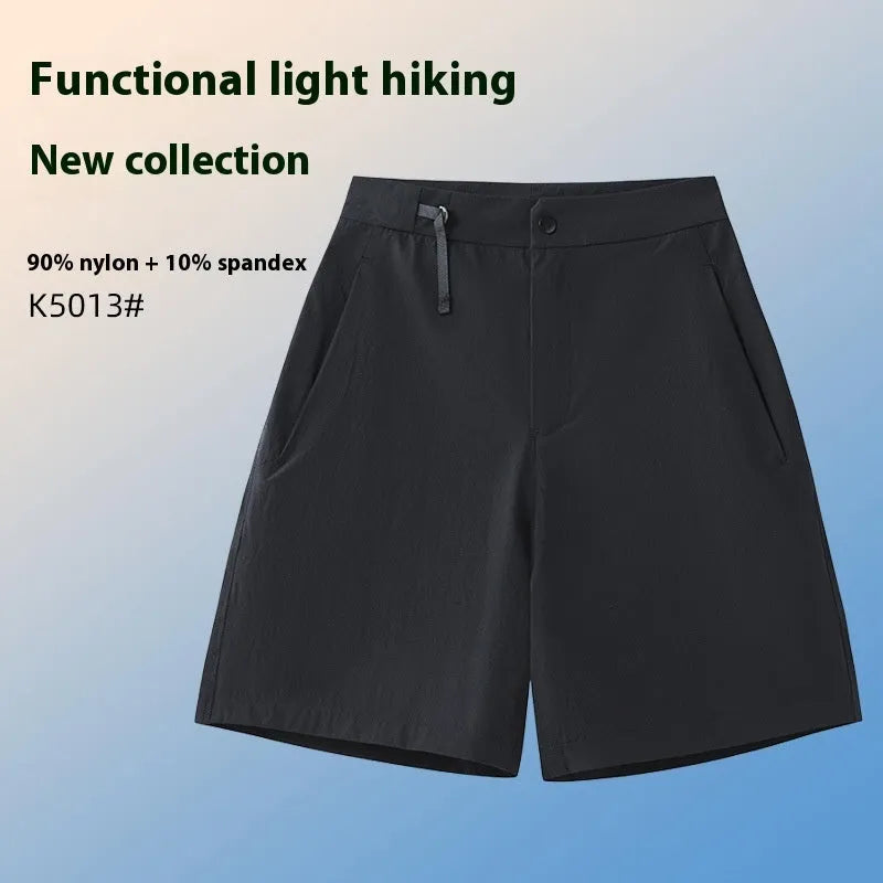 Men's Army Green quick-drying sports shorts with a 3D cut design on a neutral background.