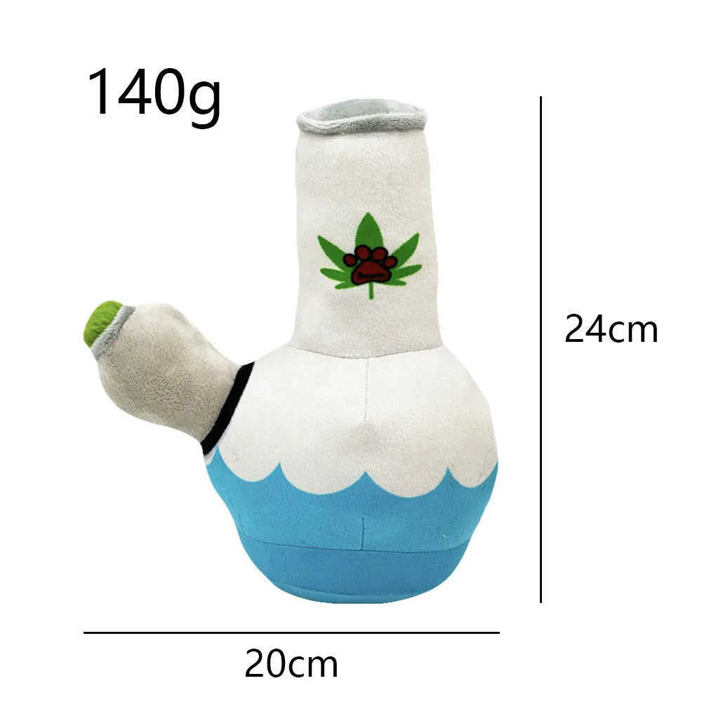 Kettle-shaped plush dog toy with squeaker, 24 cm bite-resistant pet chew toy