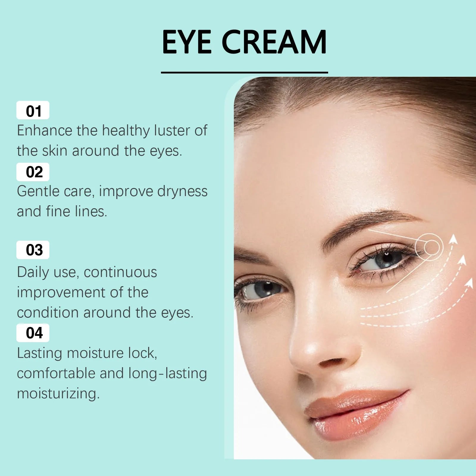 Retinol anti-aging eye cream 30g in dark blue jar with hyaluronic acid