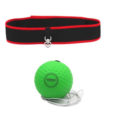 Boxing reaction ball attached to adjustable headband, PU material, multiple colour options, with cloth bag for storage
