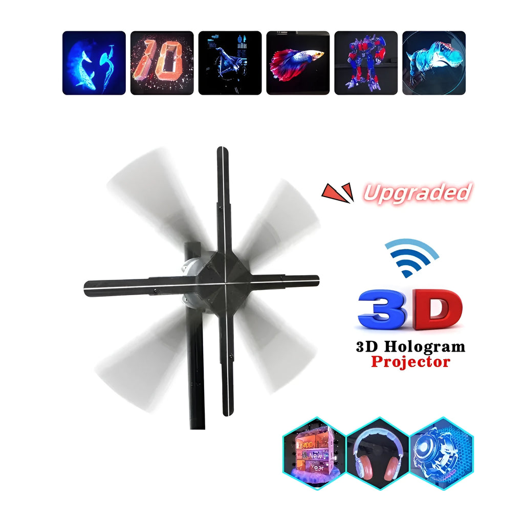 Naked eye 3D holographic advertising machine fan screen with 42cm display for commercial use