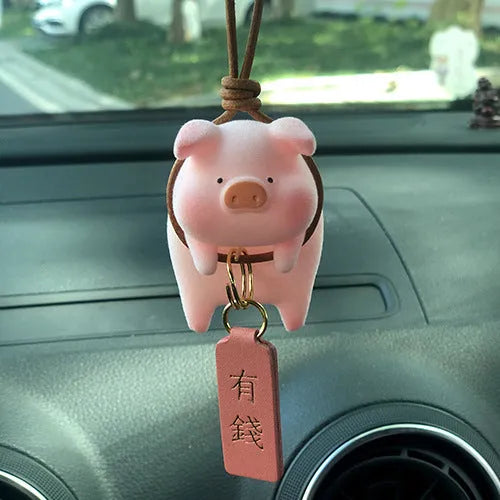 Cartoon pig resin car dashboard ornament decorative accessory