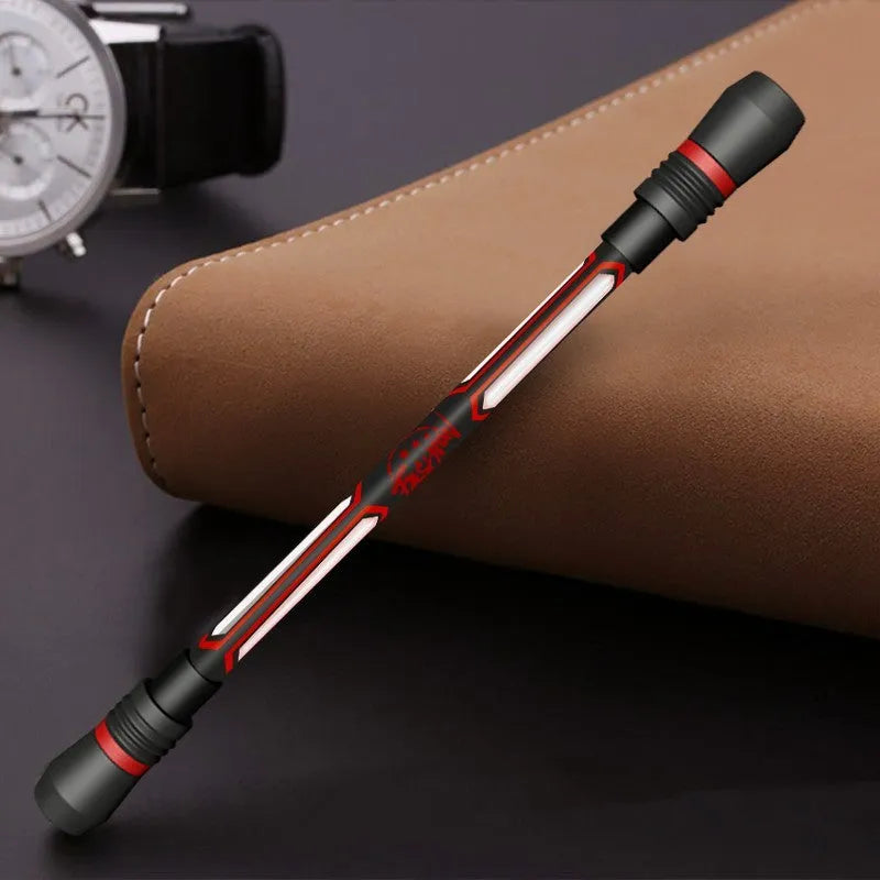 Frosted silica gel anti-slip rotary pen with 0.35mm writing needle tube showing textured grip area